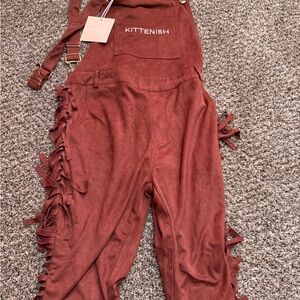 Kittenish Terracotta Fringe Jumpsuit